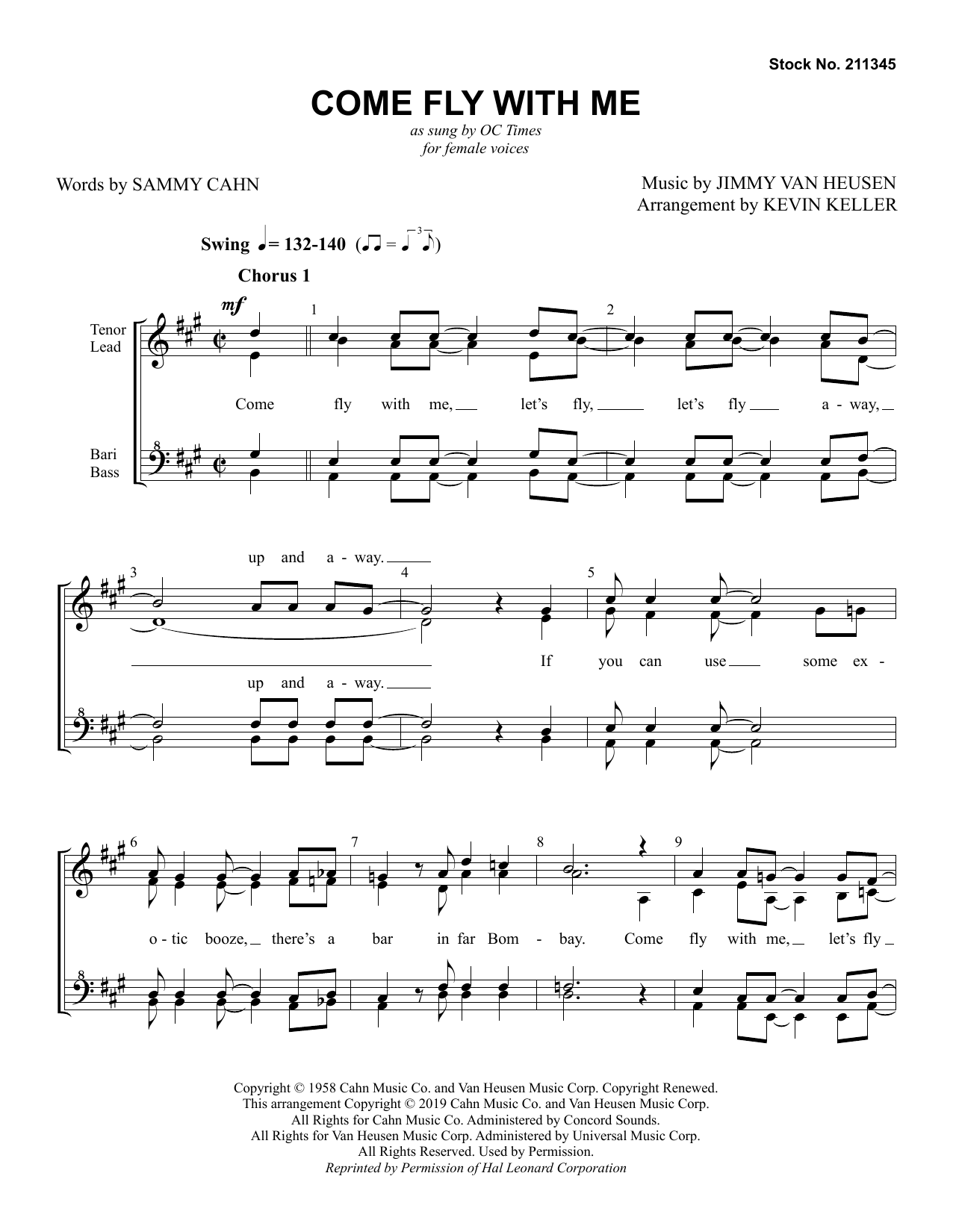 Product gallery: Page 1 of 1 Come Fly with Me (arr. Kevin Keller), OC Times