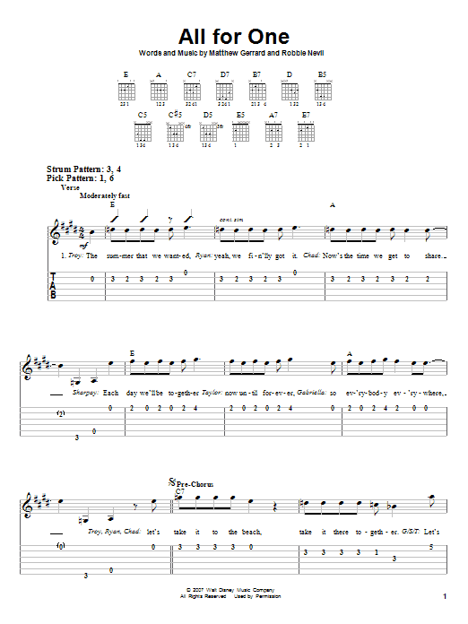Product gallery: Page 1 of 1 All For One, High School Musical 2