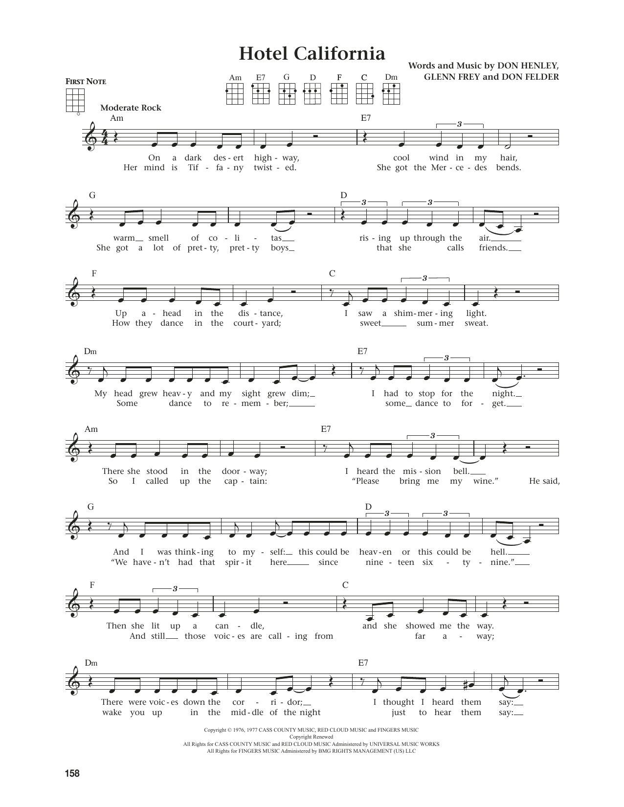Product gallery: Page 1 of 1 Hotel California (from The Daily Ukulele) (arr. Jim Beloff), Eagles
