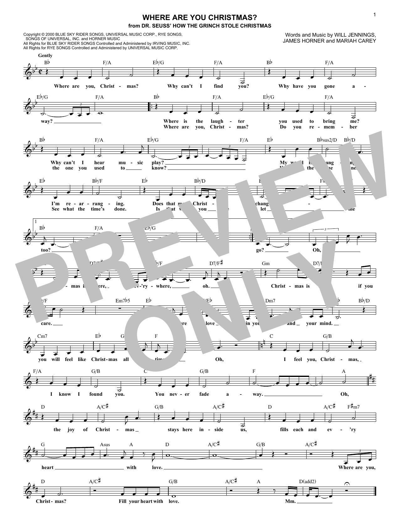 Product gallery: Page 1 of 1 Where Are You Christmas? (from How The Grinch Stole Christmas), Faith Hill