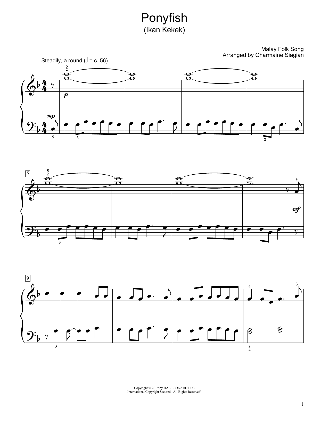 Product picture to: Ponyfish (Ikan Kekek) (arr. Charmaine Siagian)