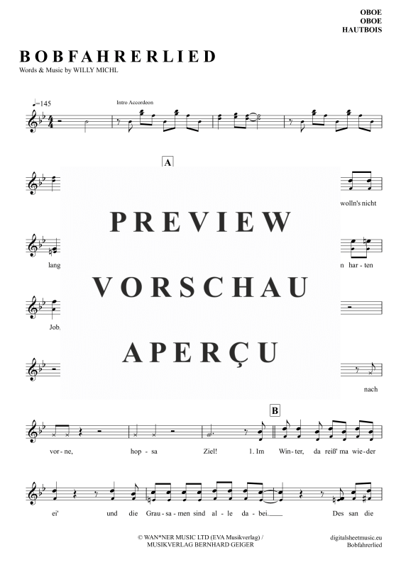 gallery: Bobfahrer-Lied, Buam, Troglauer, Oboe