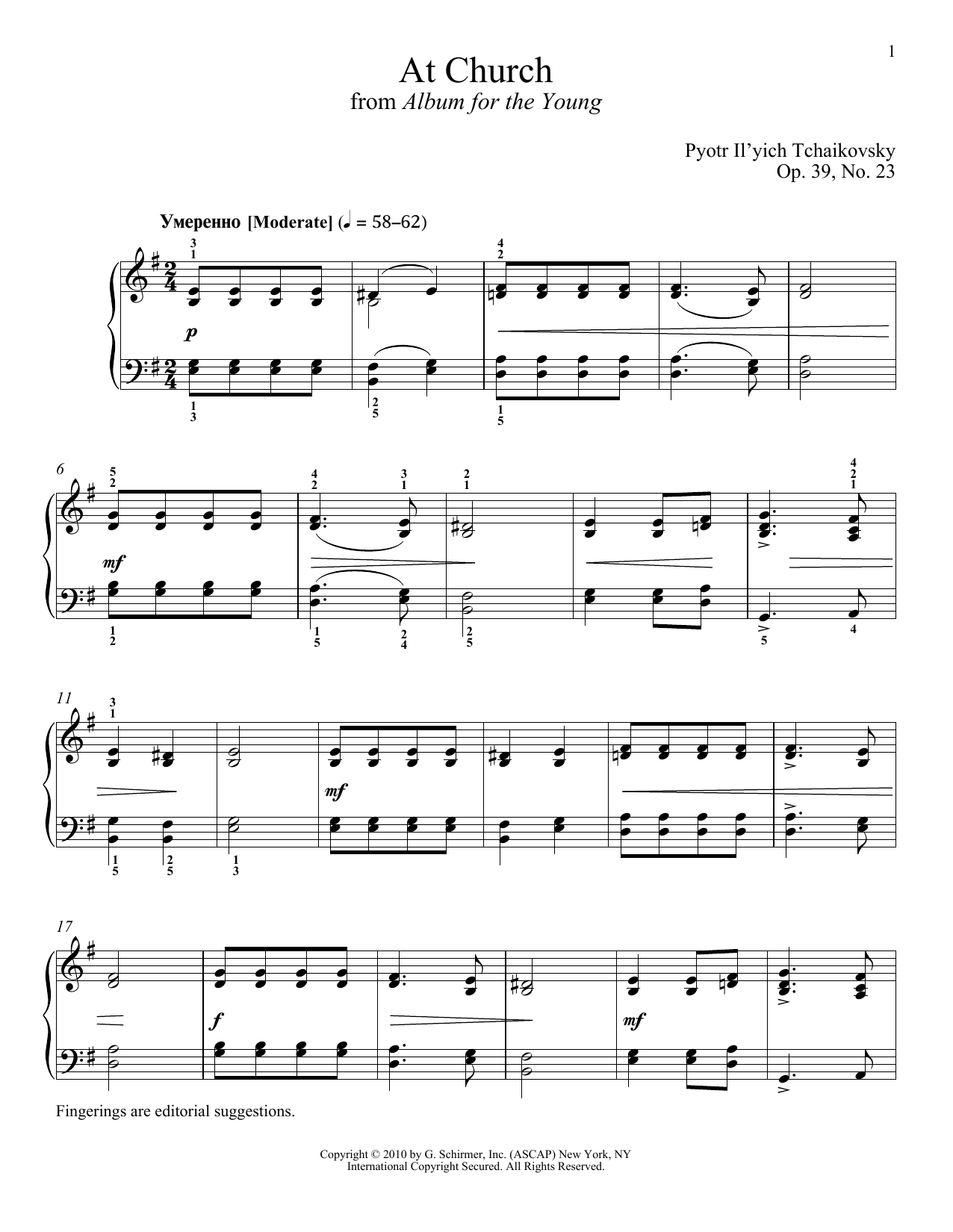 Product gallery: Page 1 of 1 At Church, Pyotr Il'yich Tchaikovsky