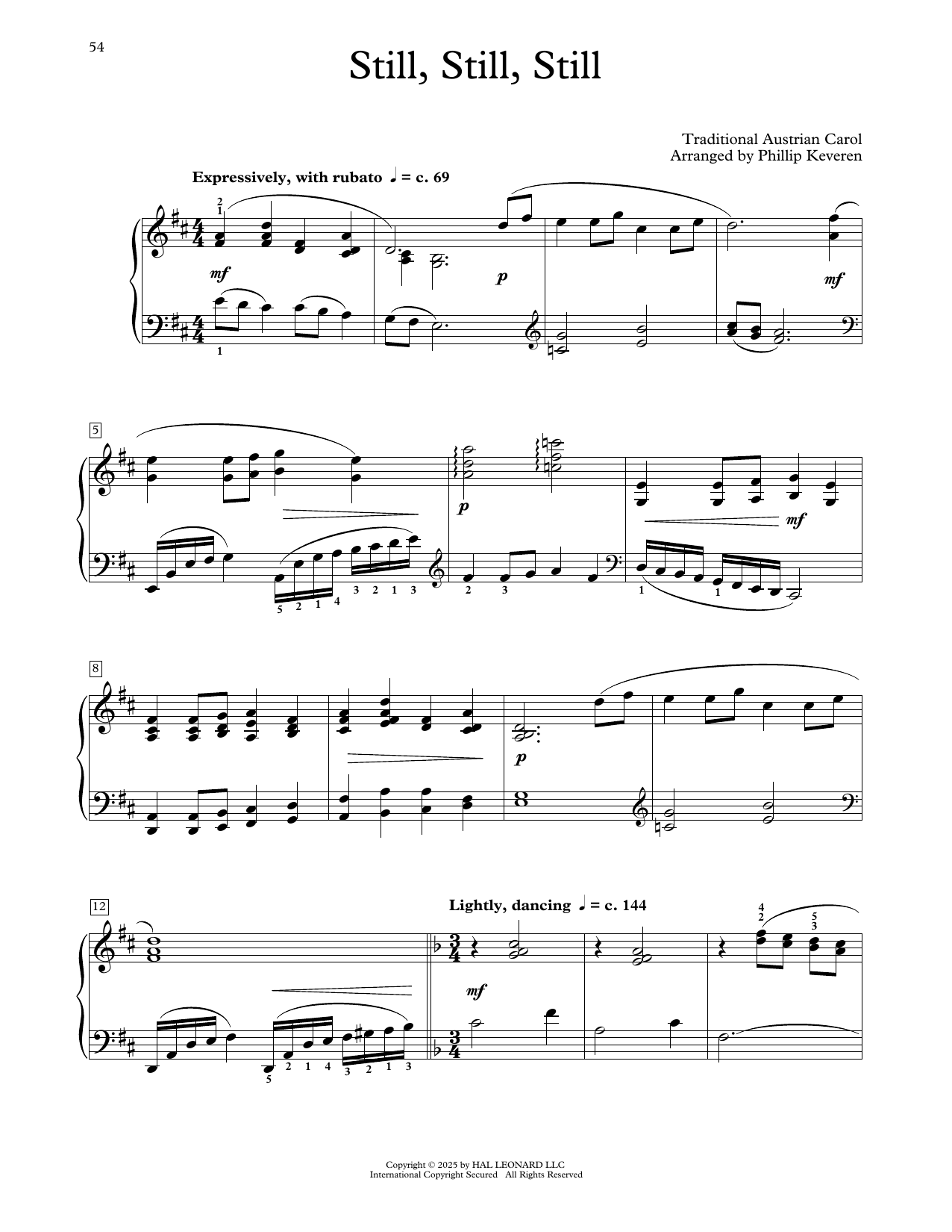 Produktgalerie: Seite 1 von 1 Still, Still, Still (arr. Phillip Keveren), Traditional Austrian Carol, Klavier