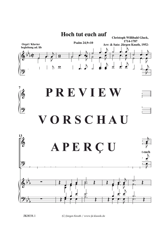 Product gallery: Page 2 of 11 Hoch tut euch auf , , (mixed choir + organ/piano)