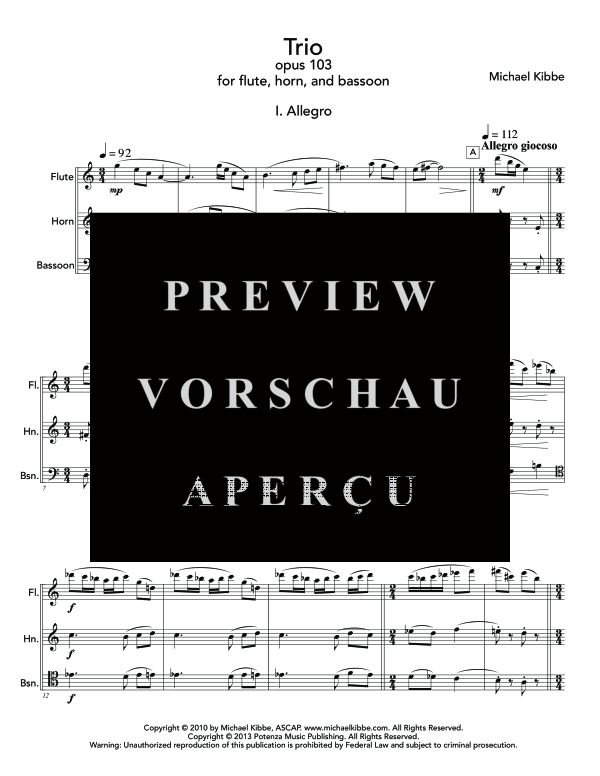 gallery: Trio, Op. 103, , (Holzbläser Trio Querflöte, Horn und Fagott)