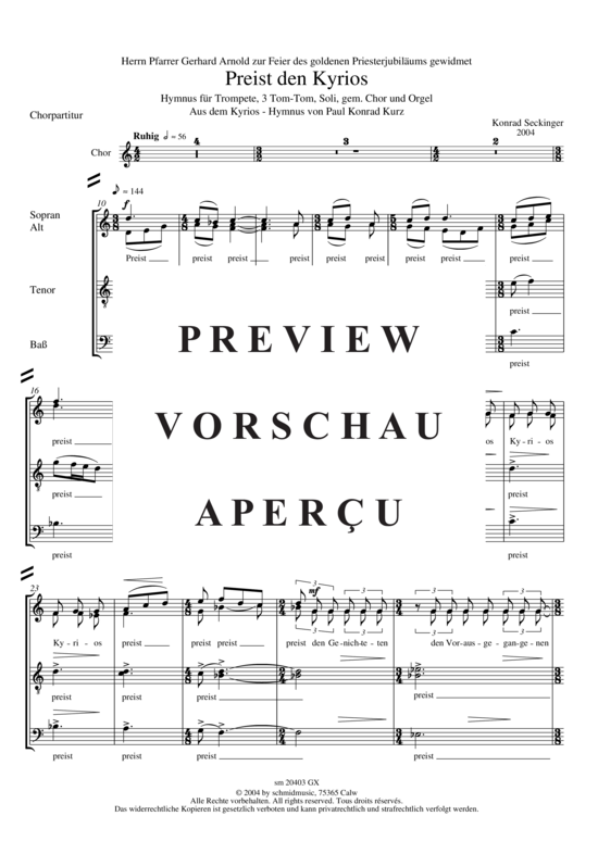 Product gallery: Page 4 of 9 Preist den Kyrios, Chorpartitur , , (mixed choir, soli, trumpet + organ)