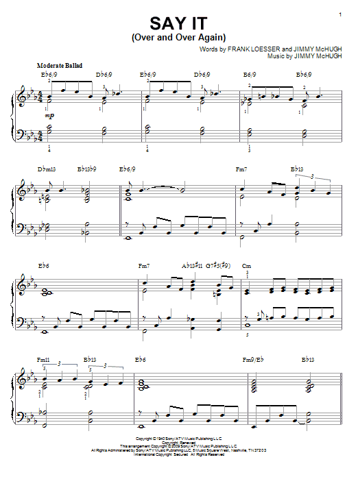 Product gallery: Page 1 of 1 Say It (Over And Over Again) [Jazz version] (arr. Brent Edstrom), Frank Loesser