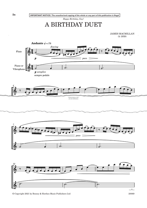 Produktgalerie: Seite 1 von 1 A Birthday Duet, James MacMillan, Flöte, Klavier