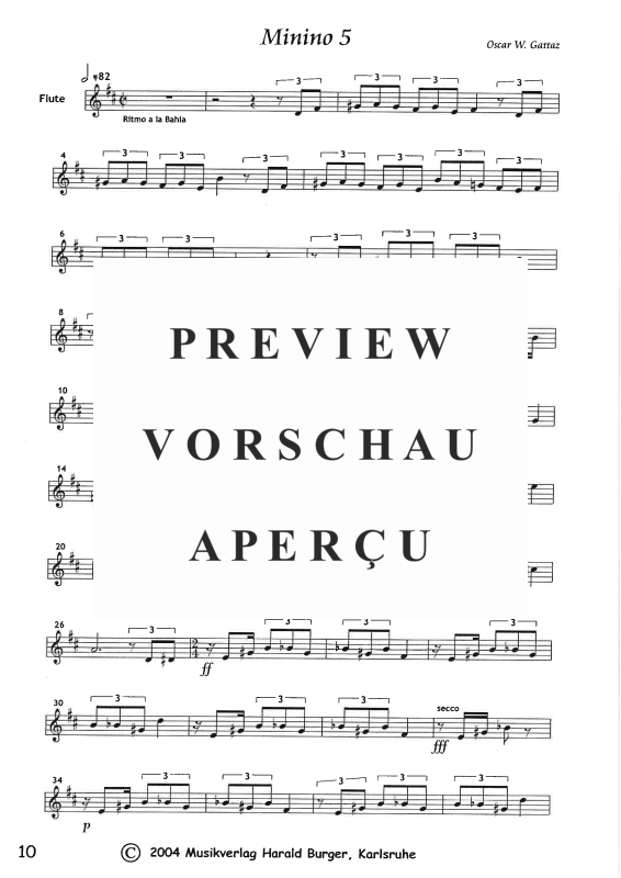 gallery: Sechs Mininos für Flöte und Gitarre, , Querflöte - Einzelstimme