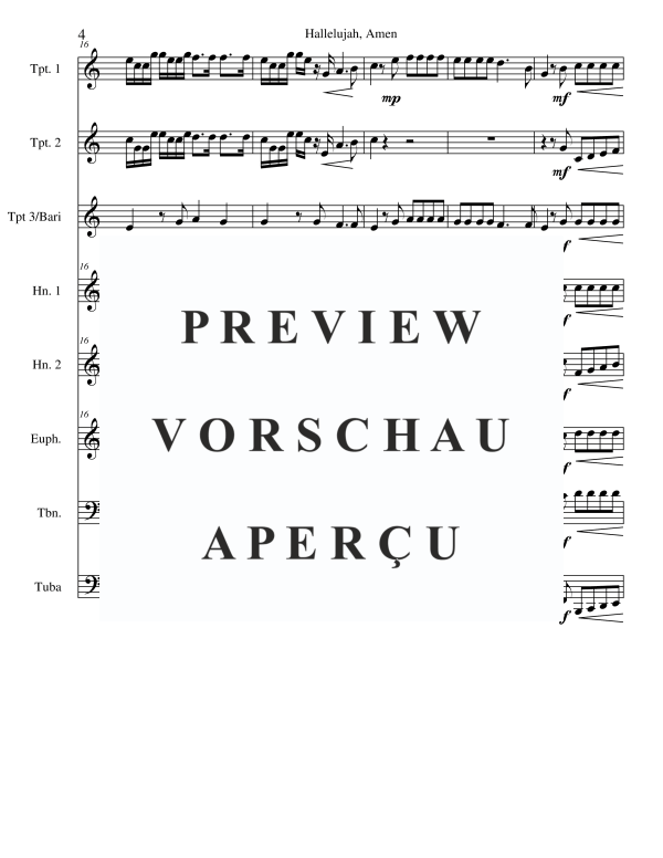 Produktgalerie: Seite 6 von 11 Hallelujah, Amen, , Brass Ensemble 8-stimmig