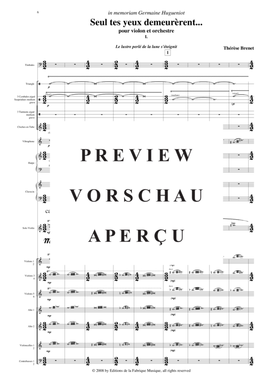 Product gallery: Page 6 of 21 Seul Tes Yeux Demeur&egrave rent , , (violin solo + orchestra) score only