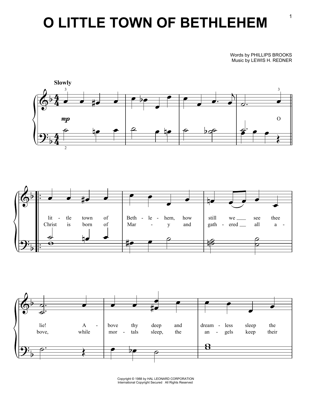 Produktgalerie: Seite 1 von 1 O Little Town Of Bethlehem, Phillips Brooks, Klavier