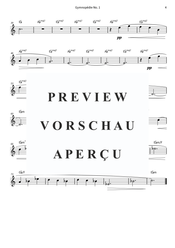Product gallery: Page 6 of 6 Gymnopédie No. 1 - Simplified Version, , Alto Saxophone In E Flat Solo and Chords - Leadsheet