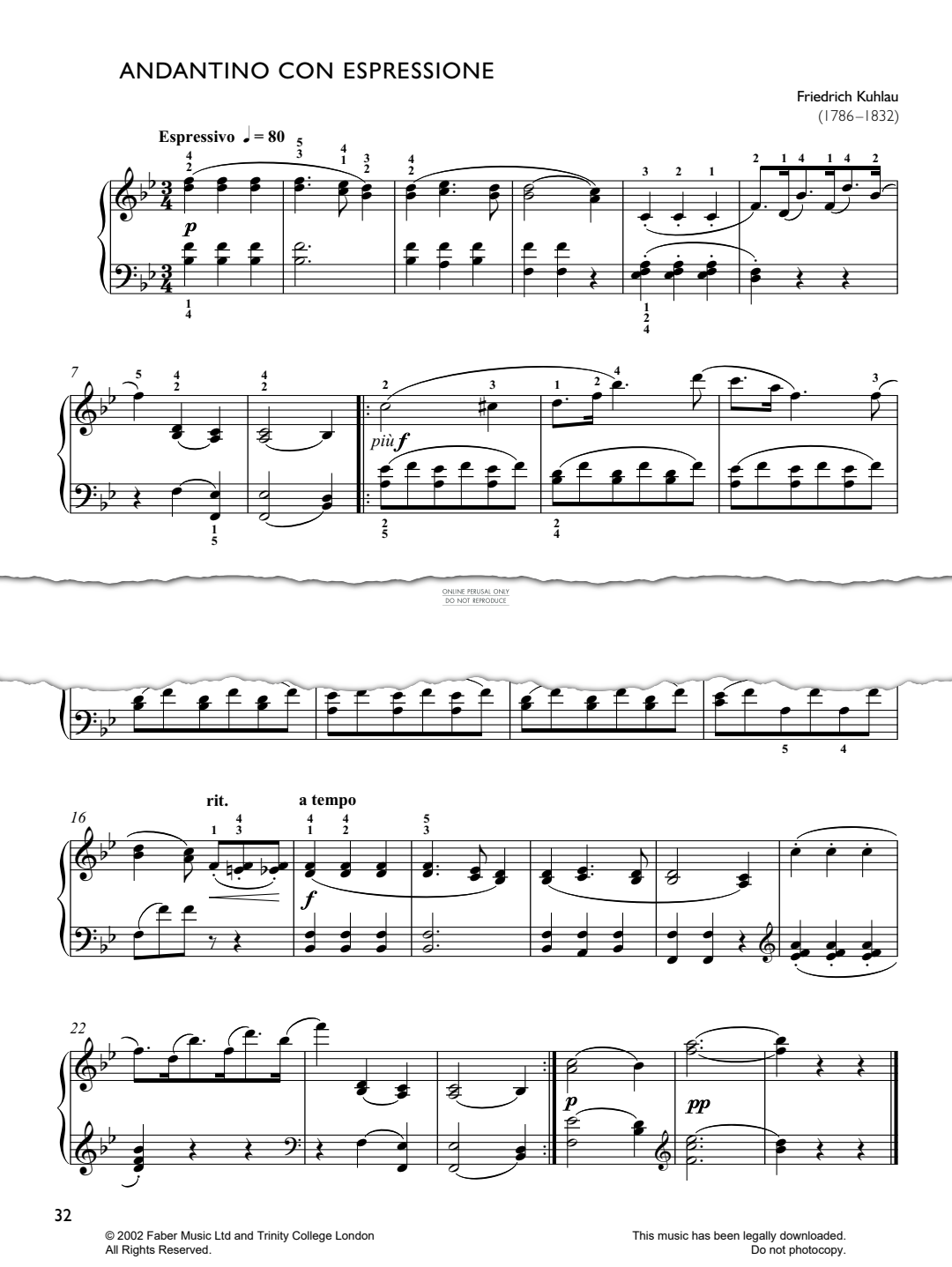 Produktgalerie: Seite 1 von 1 Andantino Con Espressione, Friedrich Kuhlau, Klavier