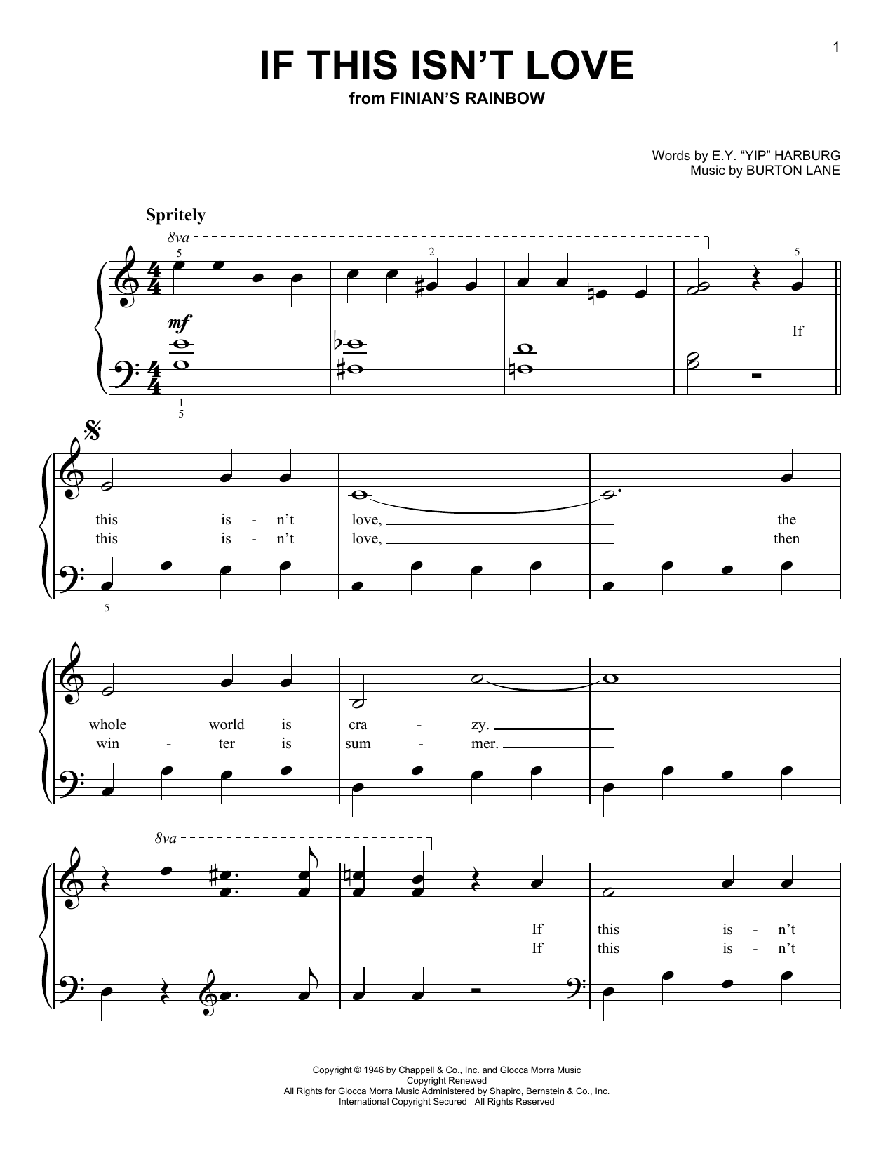 Produktgalerie: Seite 1 von 1 If This Isn't Love (from Finian's Rainbow), E.Y. Harburg, Klavier