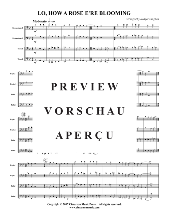 Product gallery: Page 2 of 8 Lo, How a Rose Ere Blooming , , (Tuba Quartet: 2x Baritone, 2xTuba)