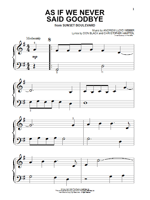 Produktgalerie: Seite 1 von 1 As If We Never Said Goodbye (from Sunset Boulevard), Andrew Lloyd Webber, Klavier