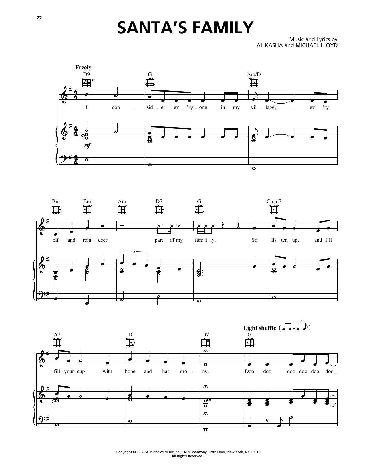 Produktgalerie: Seite 1 von 1 Santa's Family (from Rudolph The Red Nosed Reindeer), Al Kasha, Gesang, Gitarre, Klavier