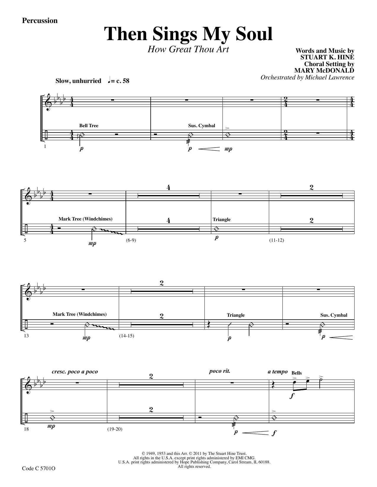 Produktgalerie: Seite 1 von 1 Then Sings My Soul (How Great Thou Art) - Percussion, Stuart K. Hine, Chor