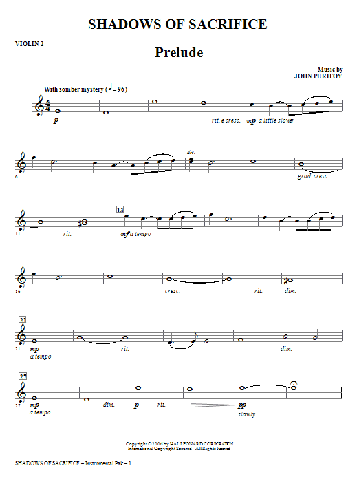 Produktbild zu: Shadows of Sacrifice - Violin 2