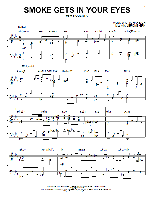 Produktbild zu: Smoke Gets In Your Eyes [Jazz version] (arr. Brent Edstrom)