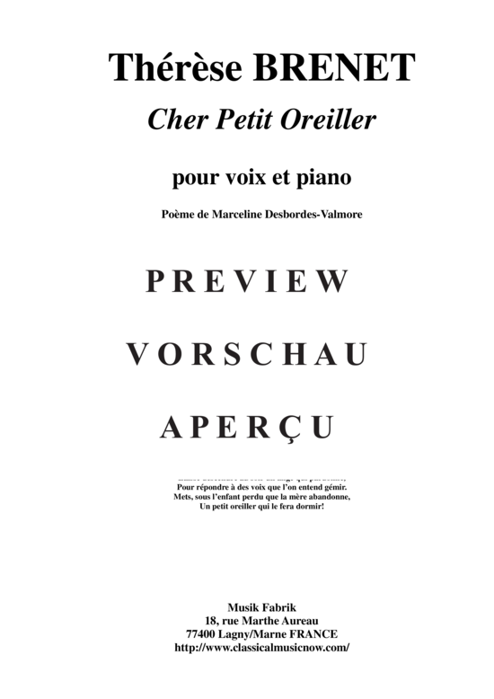 Product gallery: Page 2 of 10 Cher Petit Oreiller , , (voice + piano)