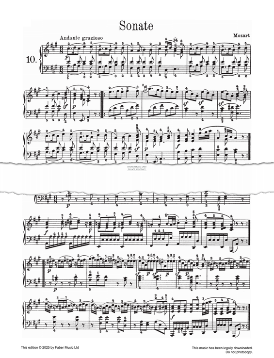 Produktgalerie: Seite 1 von 1 Sonata in A major KV 331, Wolfgang Amadeus Mozart, Klavier