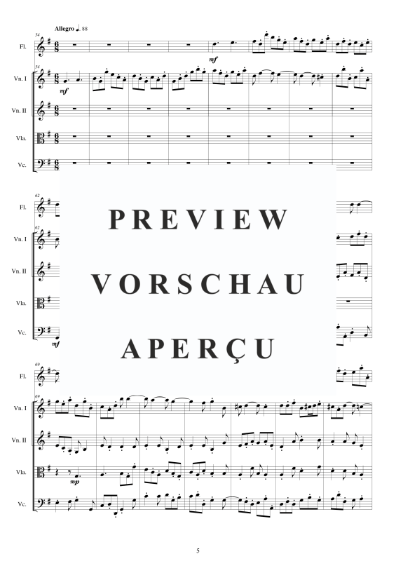 Produktgalerie: Seite 6 von 11 Concerto No.4 to 5 in G-Dur Op.5, , Querflöte Solo und Streicher Ensemble