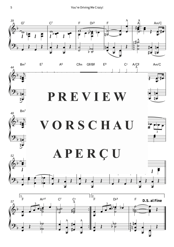 Produktgalerie: Seite 7 von 7 You´re Driving Me Crazy! - Timeless Tin Pan Alley Classic - Playable Jazz Standard in F Major, , Klavier Solo