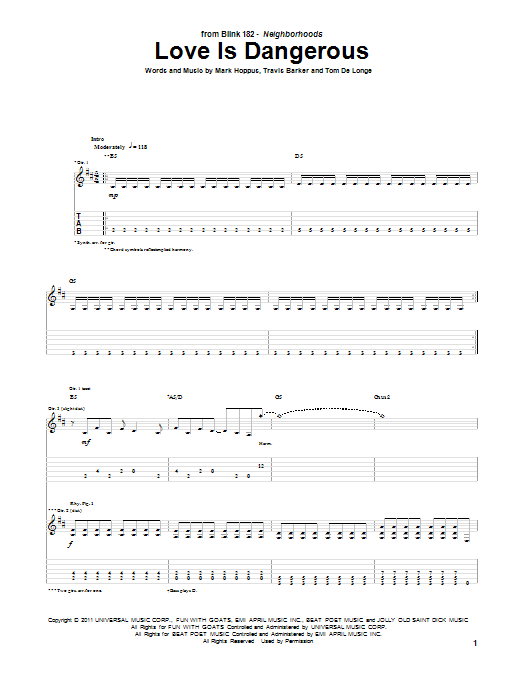 Product gallery: Page 1 of 1 Love Is Dangerous, Blink-182