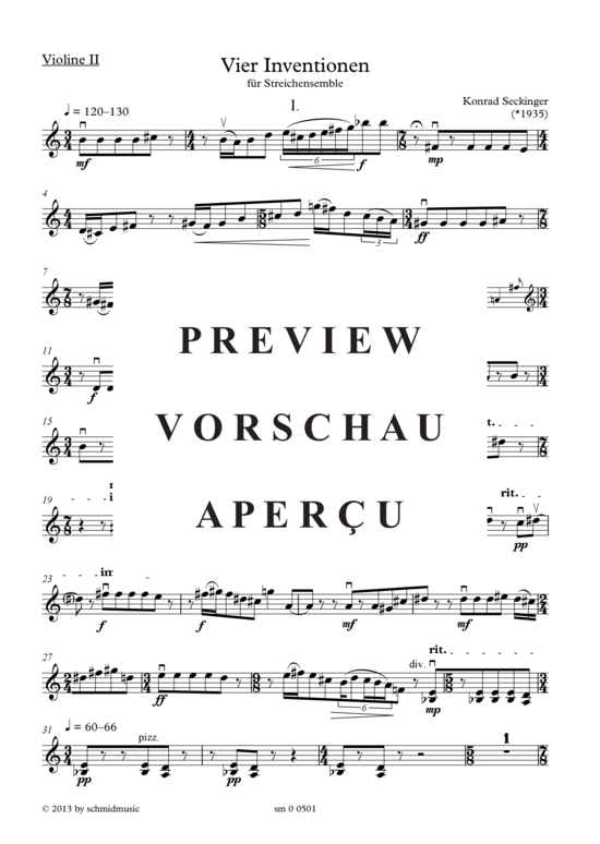 Produktgalerie: Seite 4 von 21 Vier Inventionen , , (Streichquintett, Stimmen)