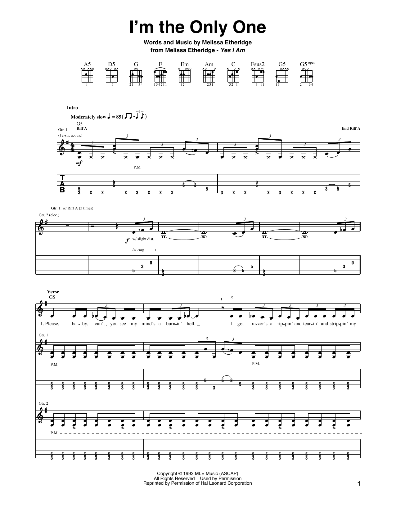 Product gallery: Page 1 of 1 I'm The Only One, Melissa Etheridge