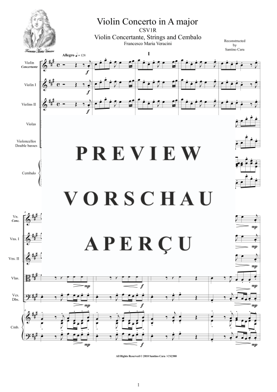 Product gallery: Page 2 of 11 Violin Konzert in A-Dur, , Violin Solo, String Ensemble and Harpsichord Bc