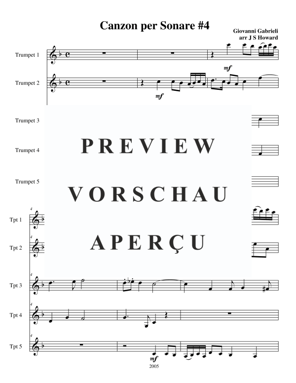 Product gallery: Page 3 of 11 Canzon per Sonare #4, , Trumpet Quintet