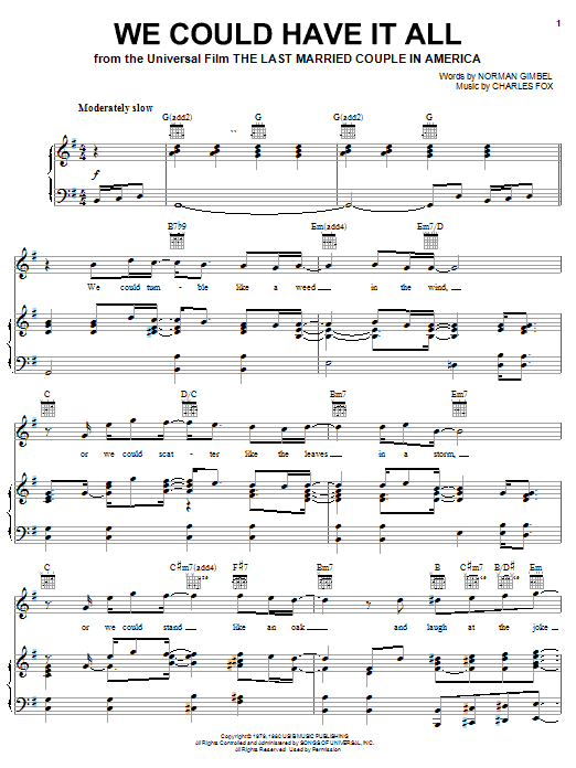 Produktgalerie: Seite 1 von 1 We Could Have It All, Norman Gimbel, Gesang, Gitarre, Klavier
