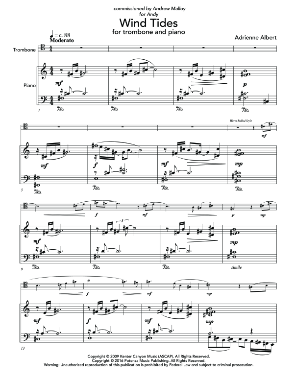 Product gallery: Page 1 of 11 Wind Tides, , (trombone and piano)