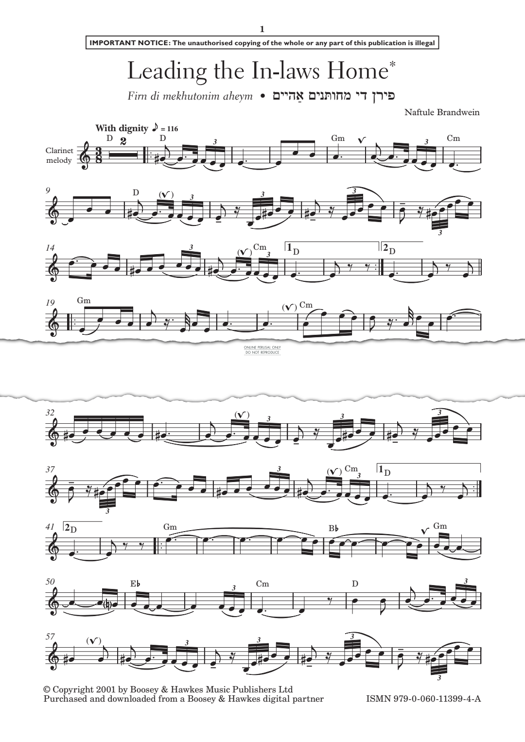 Produktgalerie: Seite 1 von 1 Leading The In-Laws Home, Naftule Brandwein, Gitarre, Klarinette, Klavier