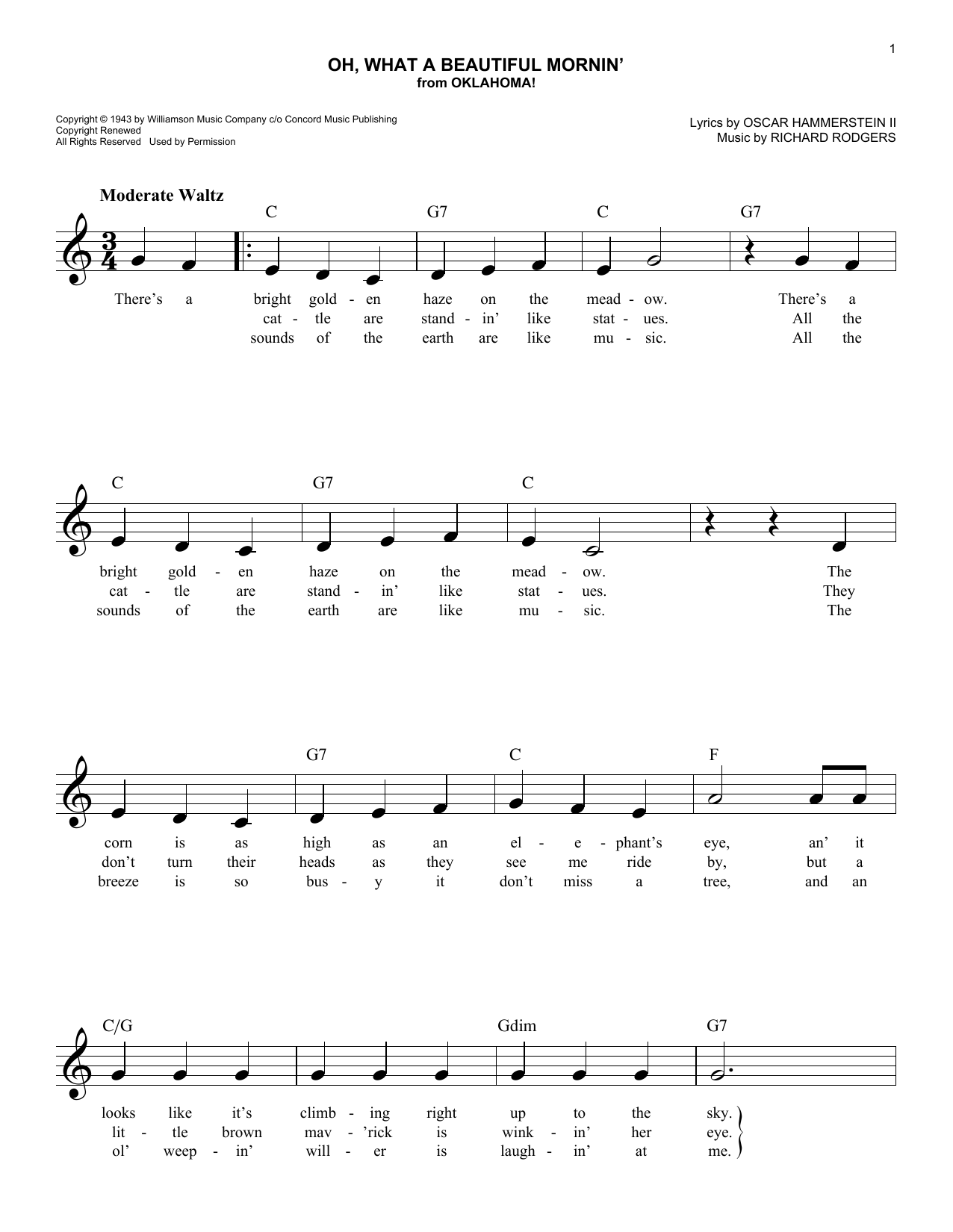 Produktbild zu: Oh, What A Beautiful Mornin' (from Oklahoma!)