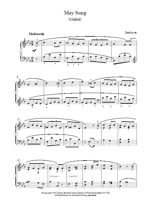 Product gallery: Page 1 of 1 May Song 2, Ludwig Van Beethoven