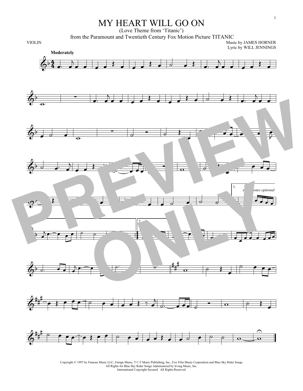 Product picture to:  My Heart Will Go On (Love Theme From Titanic) - Celine Dion