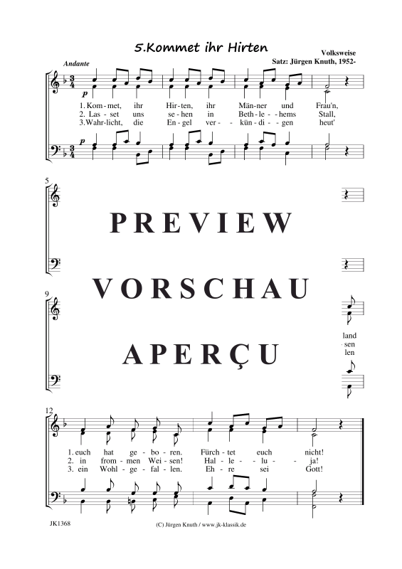 Product gallery: Page 6 of 7 Kommet ihr Hirten  (6 Varianten) , ,  (mixed choir)