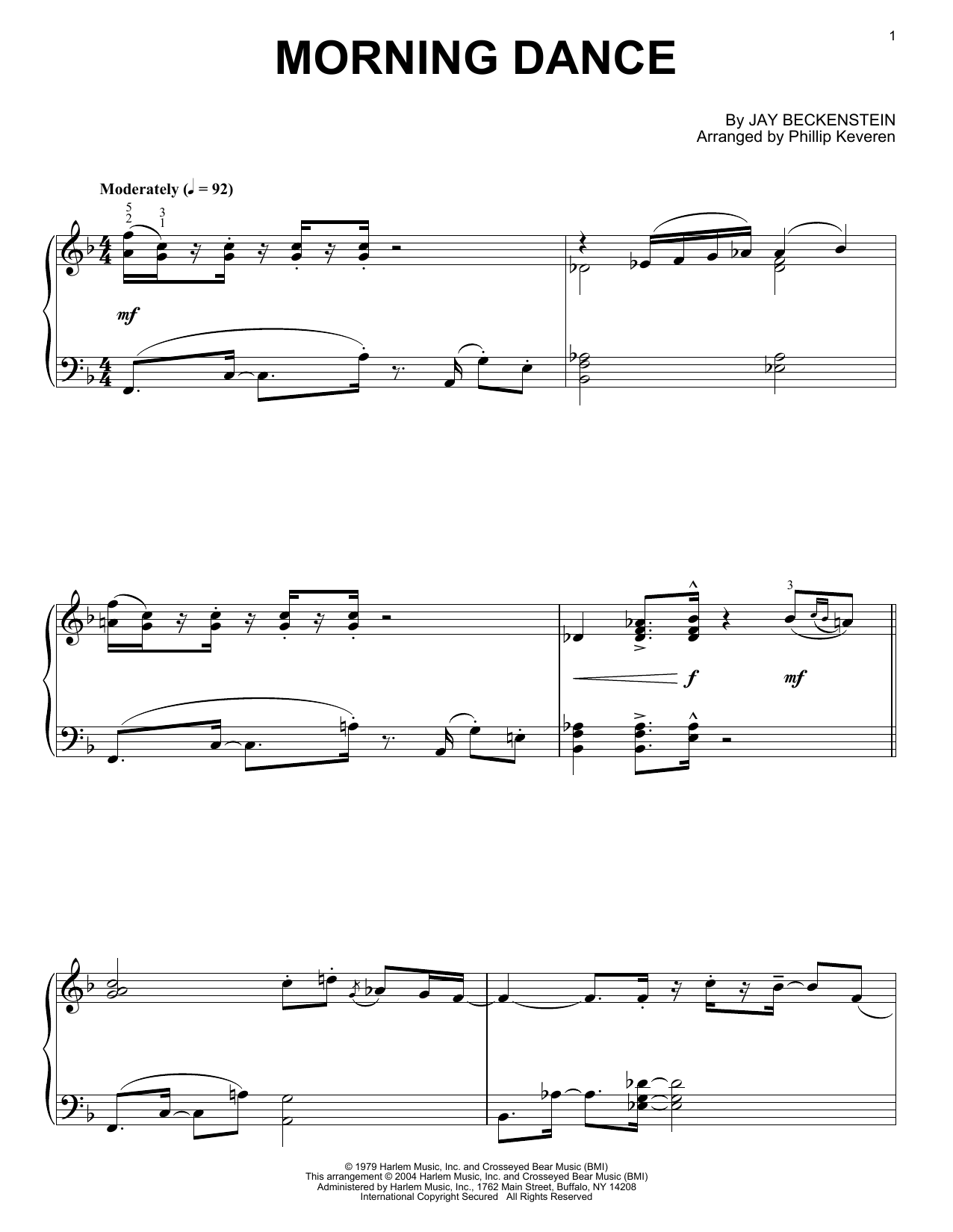 Product picture to: Morning Dance (arr. Phillip Keveren)