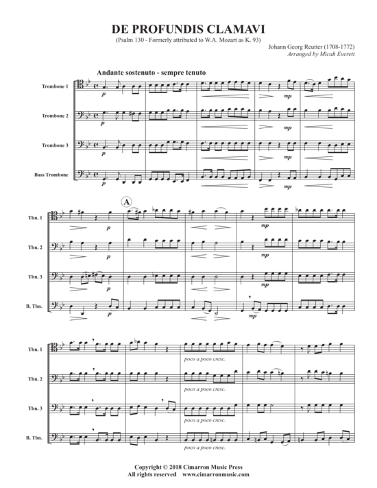 Product picture to: De Profundis Clamavi Johann Georg Reutter