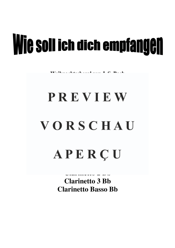 gallery: Wie soll ich dich empfangen, , Klarinettenquartett