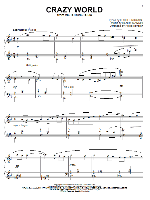 Product picture to: Crazy World (arr. Phillip Keveren)