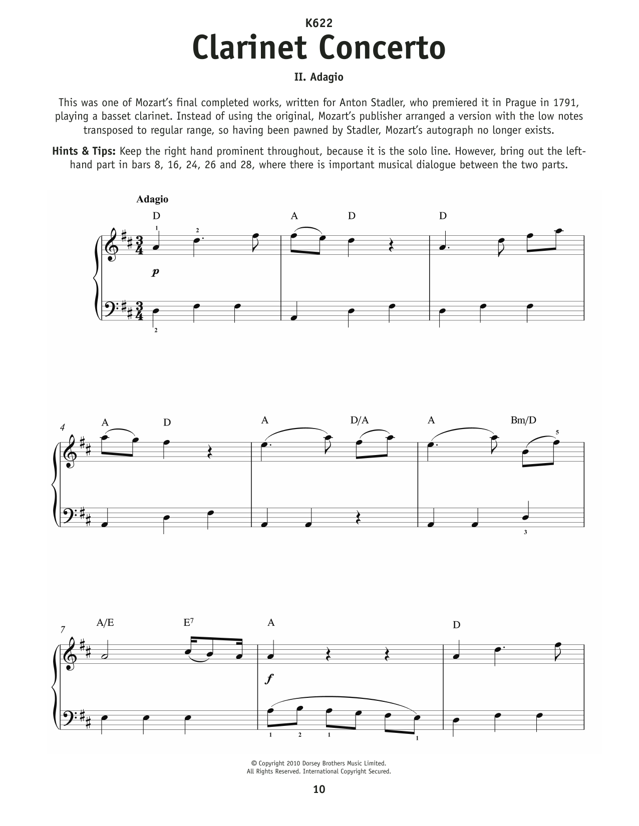 Product picture to: Clarinet Concerto, K. 622, 2nd Mvt.