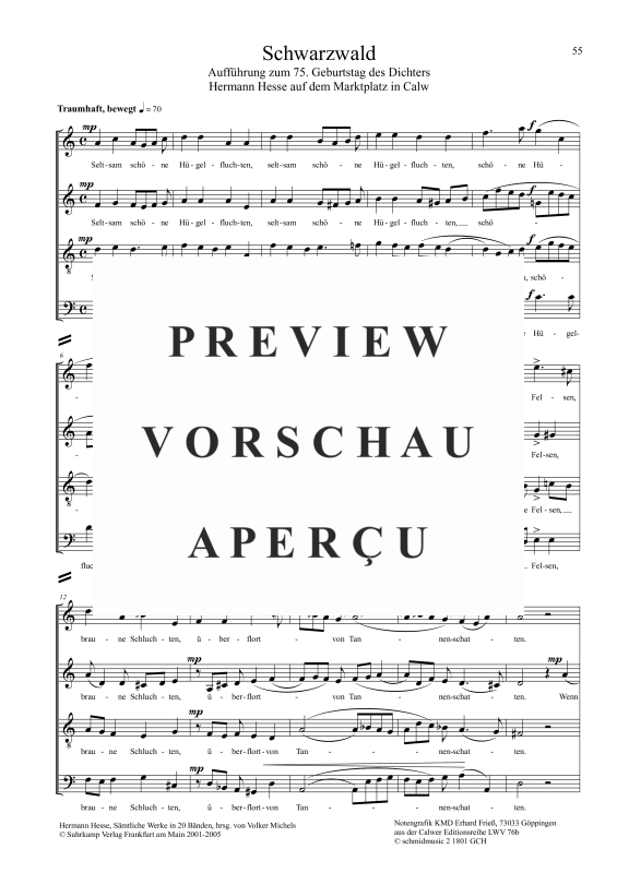 Produktgalerie: Seite 2 von 4 Schwarzwald, Laitenberger, Theophil, Gemischter Chor SATB
