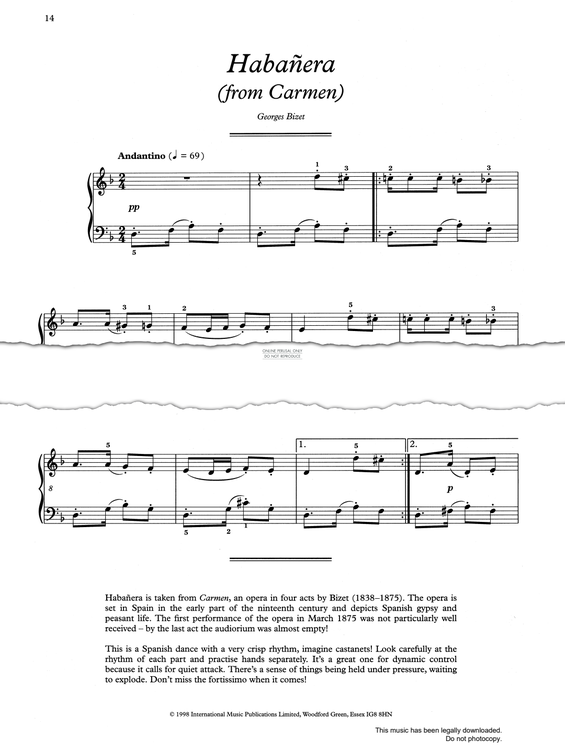 Produktgalerie: Seite 1 von 1 Habanera (from Carmen), , Klavier