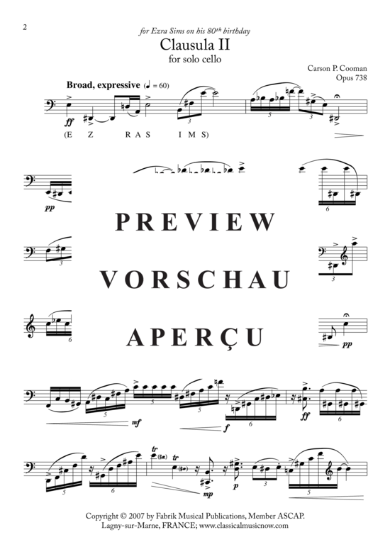 Produktgalerie: Seite 3 von 4 Clausula II , , (Violoncello Solo)